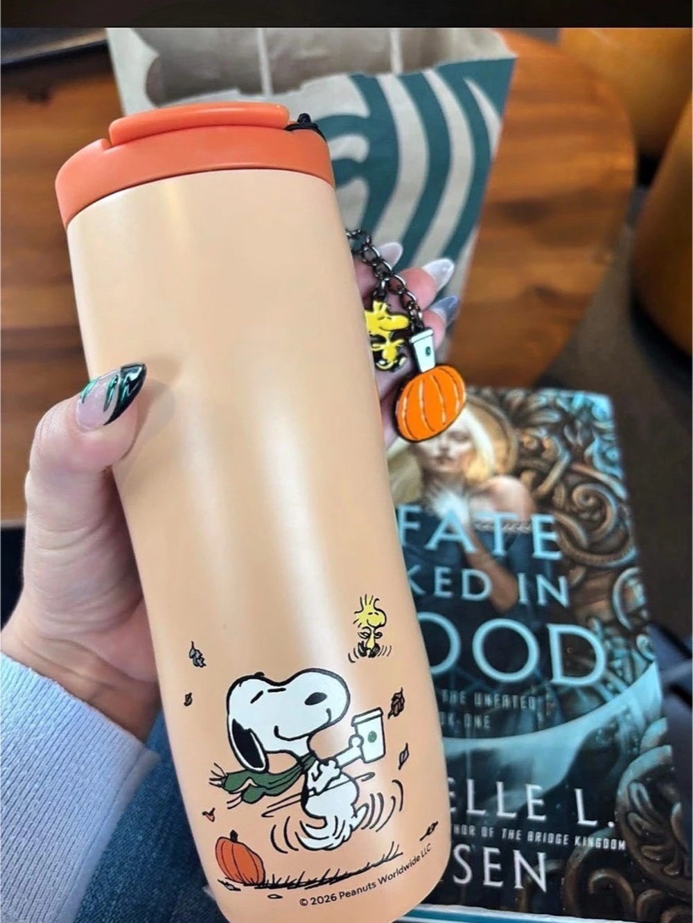 Snoopy starbucks limited edition orange tumbler